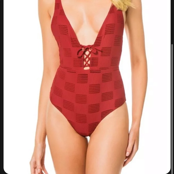 NWT Onia Iona Block Mesh Ruby One Piece Swimsuit SIZE SMALL - Picture 2 of 9
